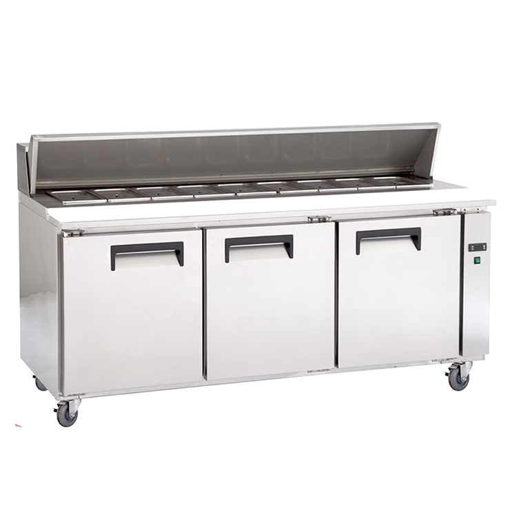 3-Door Pizza Counter Refrigerator